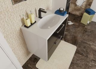 Подвесная тумба под раковину Эстет Vegas ФР-00003489 60см два ящика белый